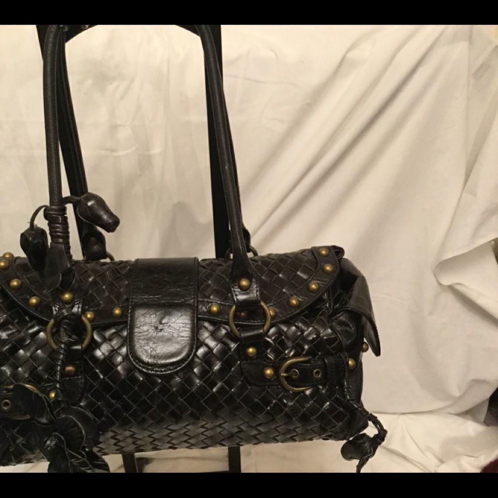 Beverly Feldman Gorgeous Black Satchel Weave